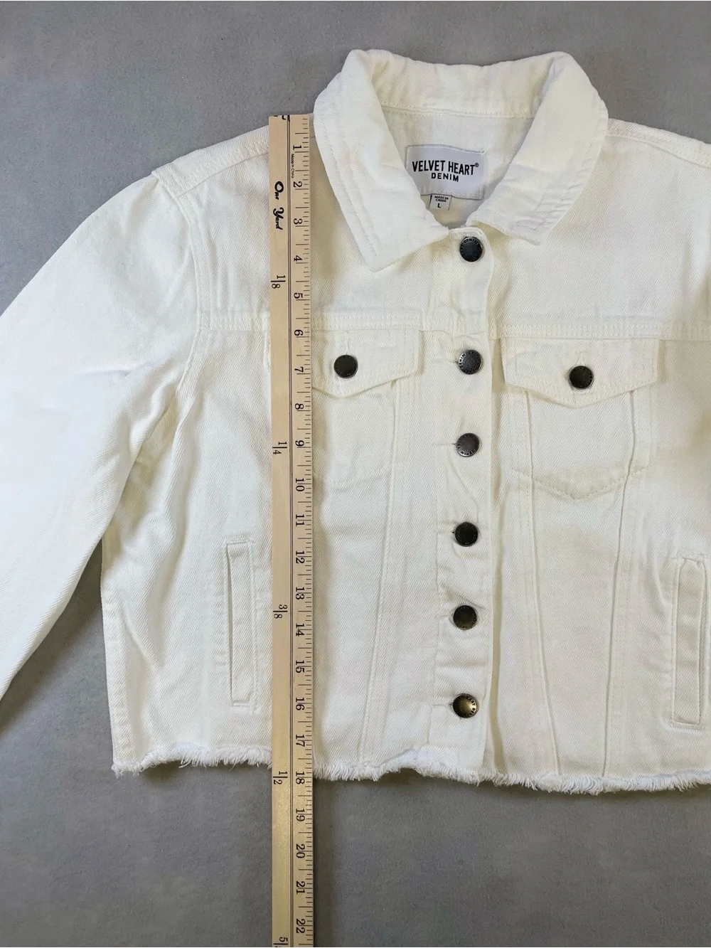 Velvet Heart White Denim Jacket - Picture 7 of 10